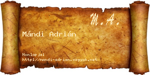 Mándi Adrián névjegykártya